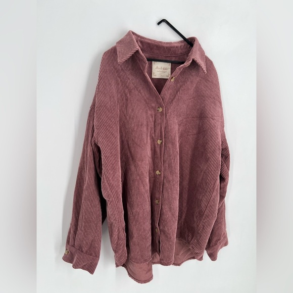 Altar’d State Oversized Corduroy Button Down Shirt Shacket - Picture 4 of 7